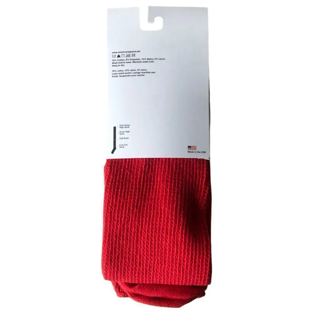 American Apparel Brand New 2000s Y2K DARK RED Vintage Deadstock Thigh High Socks